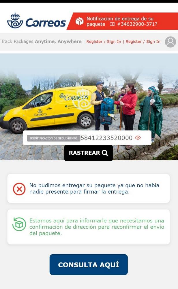 Cuidado con los correos fraudulentos que se hacen pasar por Correos para robar tu informaci&oacute;n personal
