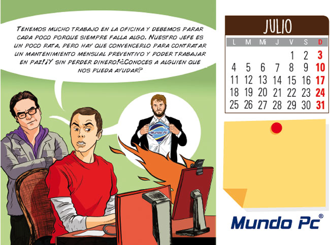 Calendario Julio 2016 de Mundo PC Inform&aacute;tica Asturias: Asesor&iacute;a tecnol&oacute;gica para empresas.