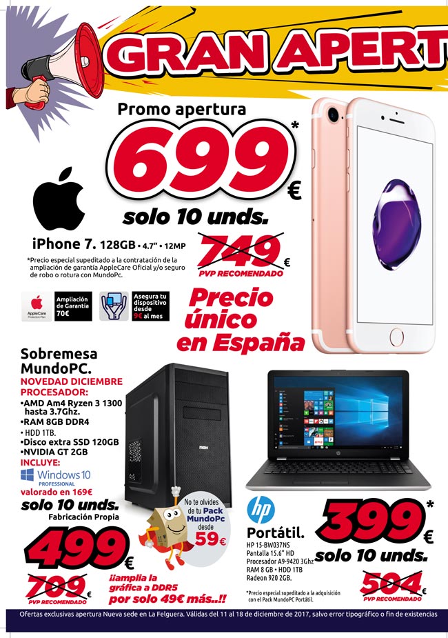 Promociones de inauguraci&oacute;n tienda MundoPC La Felguera.