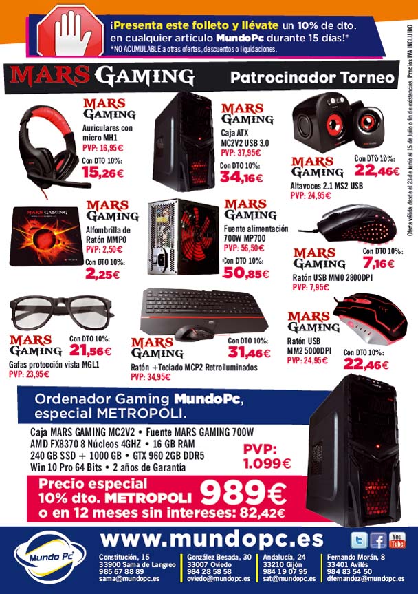 Ofertas Especiales Gaming en Festival Metr&oacute;poli por Tiendas Inform&aacute;tica Mundo PC