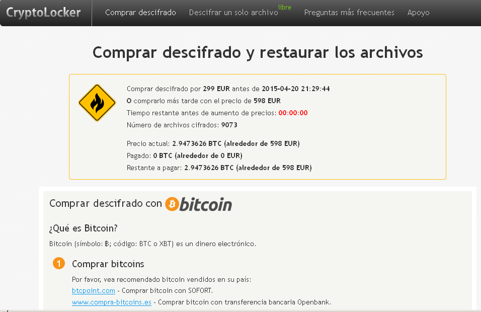 Nuevos ataques del peligroso virus Cryptolocker
