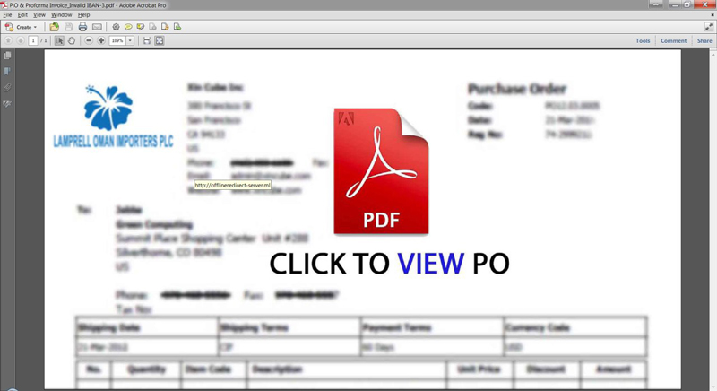 phishing -PDFs con links maliciosos por correo electr&oacute;nico