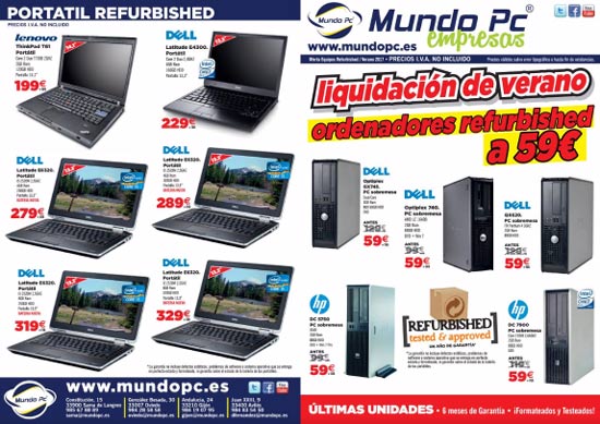 Cat&aacute;logo equipos refurbished para empresas - MundoPC Inform&aacute;tica Asturias