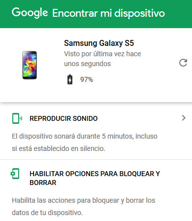 Aplicaci&oacute;n Encuentra mi Dispositivo para Android