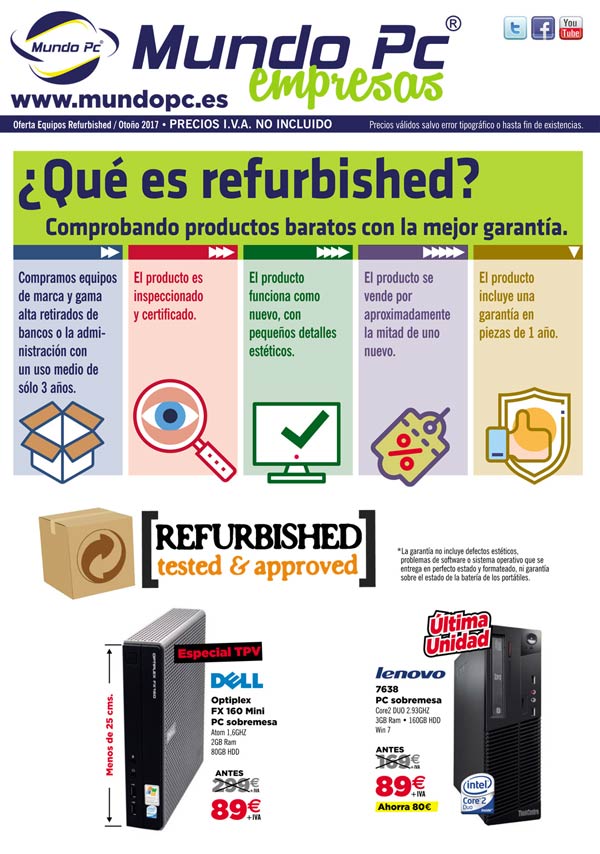 cat&aacute;logo de equipos refurbished para empresas - MundoPC Inform&aacute;tica Asturias