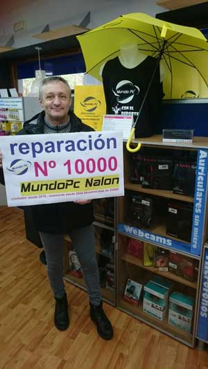 Regalos Mundo PC Inform&aacute;tica Asturias y reparaci&oacute;n gratis por ser la factura 10.000