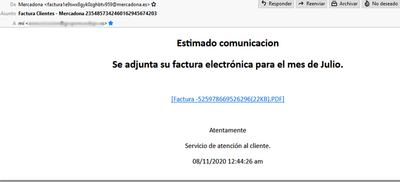 Suplantación de identidad de Mercadona
