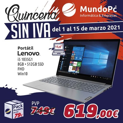 Promoción portátiles |Quincena sin IVA Disponibles en las tiendas de informática Mundo Pc Asturias
