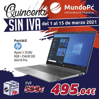 Promoción portátiles |Quincena sin IVA Disponibles en las tiendas de informática Mundo Pc Asturias