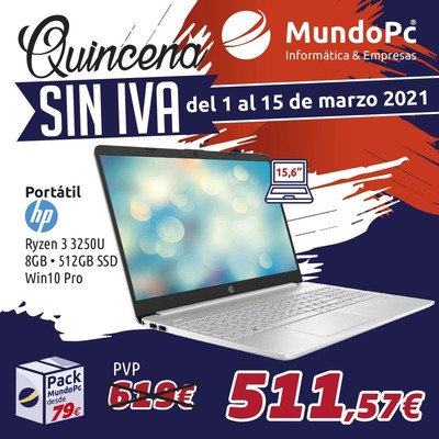Promoción portátiles |Quincena sin IVA Disponibles en las tiendas de informática Mundo Pc Asturias