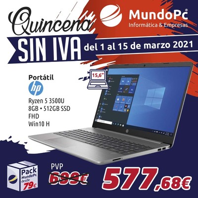 Promoción portátiles |Quincena sin IVA Disponibles en las tiendas de informática Mundo Pc Asturias