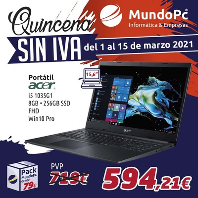 Promoción portátiles |Quincena sin IVA Disponibles en las tiendas de informática Mundo Pc Asturias