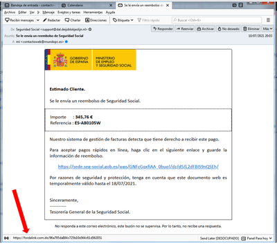Phishing persistente a nombre del Ministerio de Empleo y Seguridad Social