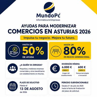 Ayudas para modernizar comercios en Asturias 2026: subvenciones para digitalizar y renovar tu negocio